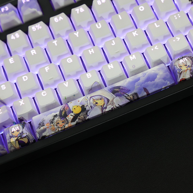 Azur Lane theme keycaps Cherry profile PBT Thuốc nhuộm thăng hoa Bàn phím cơ học keycaps Anime keycaps thông qua Keycaps nhẹ 108 phím