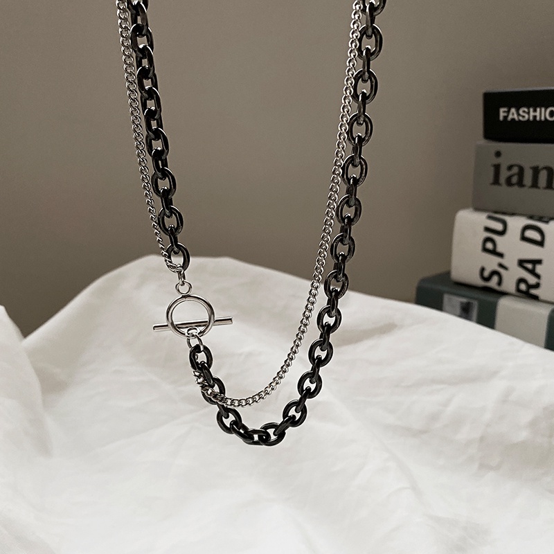 Vòng cổ Hai Lớp Phong Cách hip hop Thời Trang