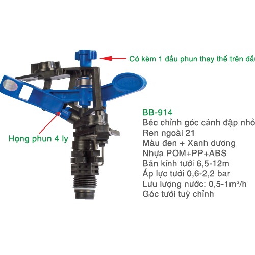 BB-914 - BÉC CHỈNH GÓC CÁNH ĐẬP NHỎ RN 21