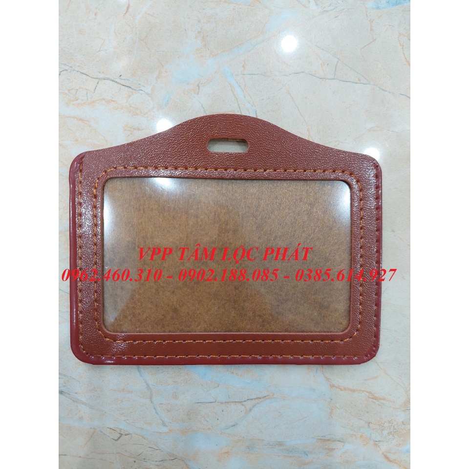 Sỉ 50 chiếc THẺ DA DỌC, bao da đựng thẻ, đeo thẻ tên da