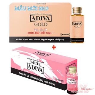 (CHÍNH HÃNG) 02 hộp Gold Collagen Adiva và 02 hộp White Adiva (14 lọ/hộp)