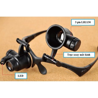 Kính lúp CAO CẤP đeo mắt có đèn V2