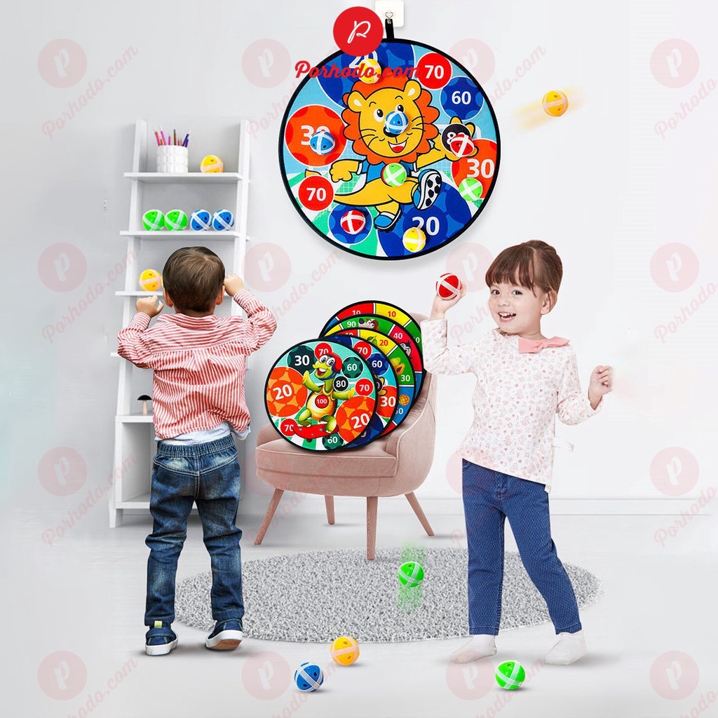 Đồ chơi Bảng ném bóng tròn ghi điểm + 8 bóng dính rèn luyện trí tuệ và vận động cho bé KB211104