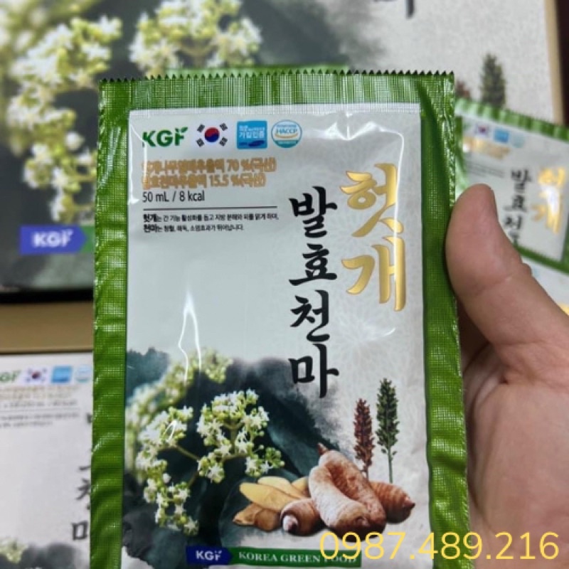 [ Chính Hãng ] Nước Bổ Gan Thiên Ma Lên Men KGF Hàn Quốc, Hộp Vuông 30 Gói * 50ml, Giúp Thải Độc, Làm Mát Gan