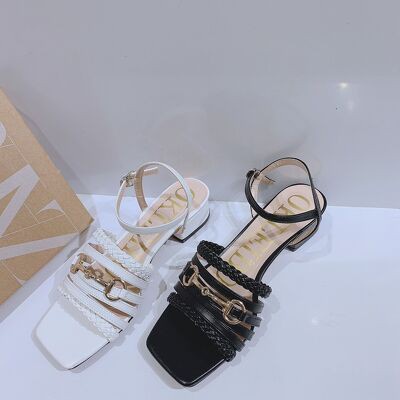 GIÀY SANDAL CAO GÓT NỮ SHU STORE - GIÀY SANDAL NỮ THỜI TRANG QUAI ĐÍNH XÍCH