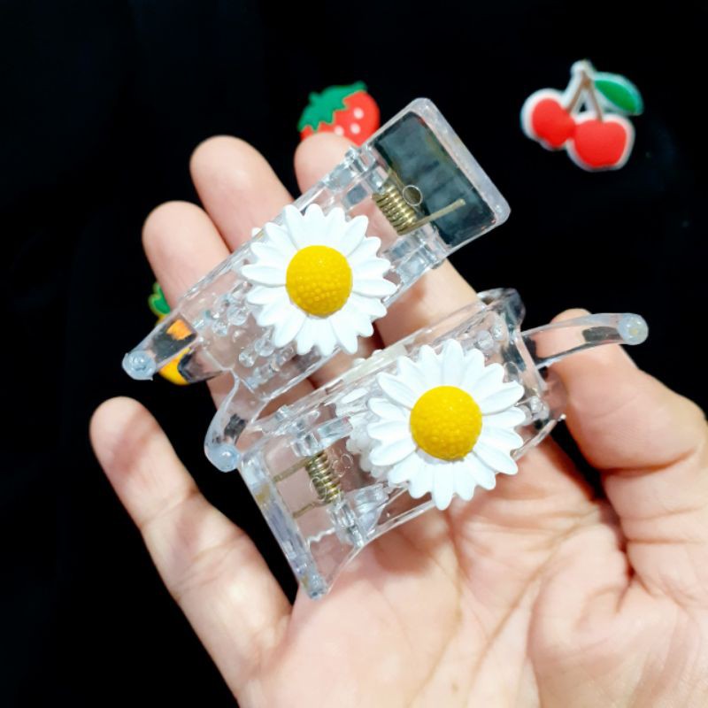 Kẹp 3 răng hoa cúc trắng (Ảnh thật)