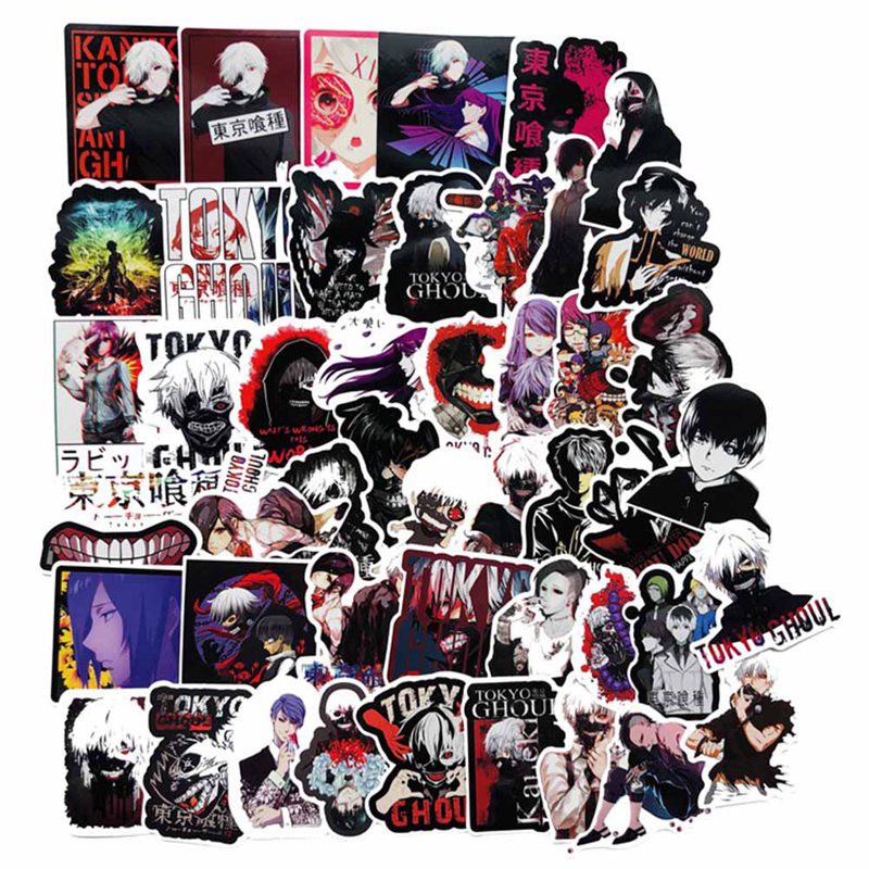 Set 50 sticker dán trang trí hình chủ đề anime Tokyo Ghoul