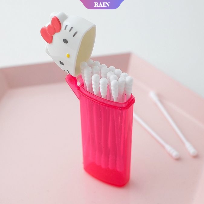 SANRIO Hộp Đựng Tăm Bông/Giăm Xỉa Răng Hình Hello Kitty Hoạt Hình Sáng Tạo