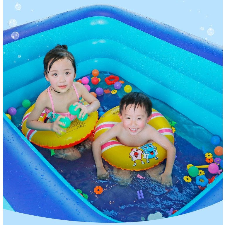 ( GIÁ SỈ )  Bể Bơi Phao 2M1 bể bơi trẻ em hình chứ nhật , bê bơi cho be và người lớn 3 tầng , bể bơi đại dương trong nhà