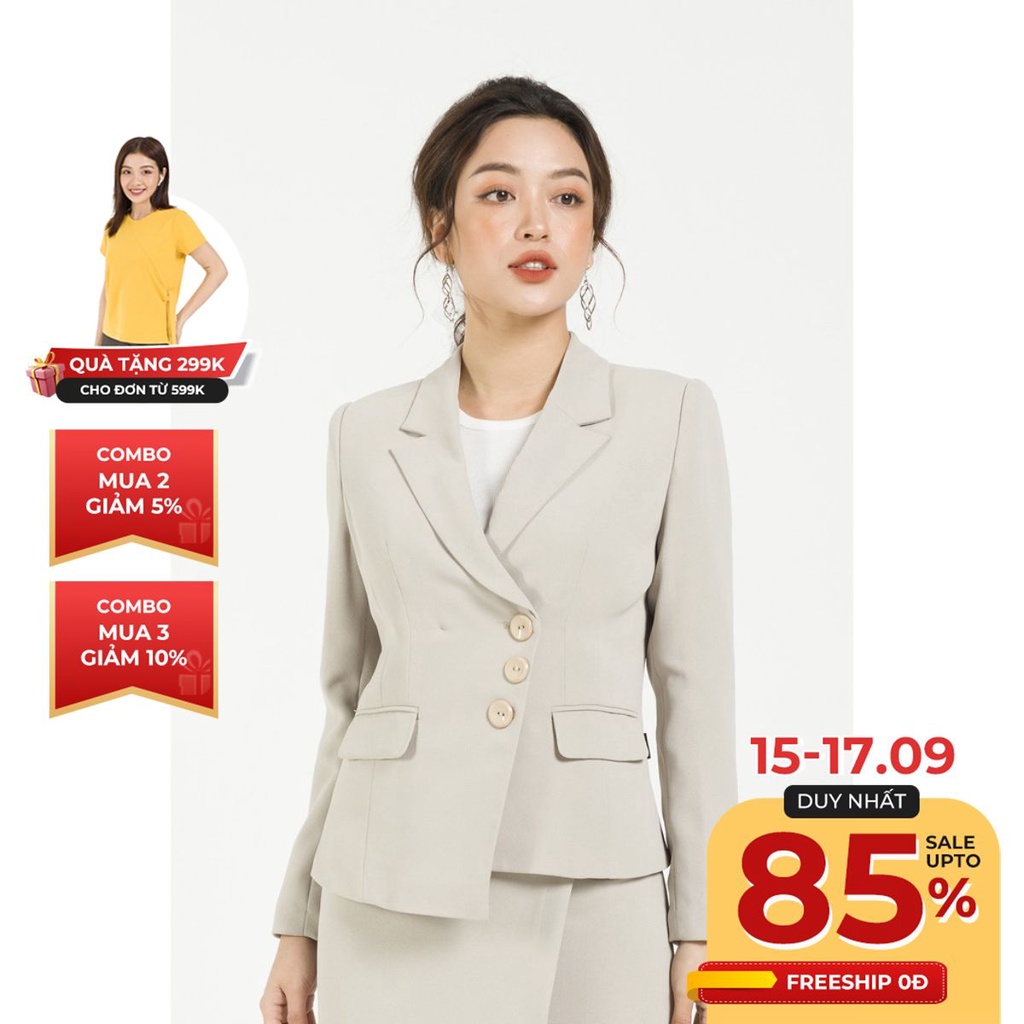 Áo vest lệch vạt GBT004+T002 LAMER L65B19T011 (Xanh dương/Be)