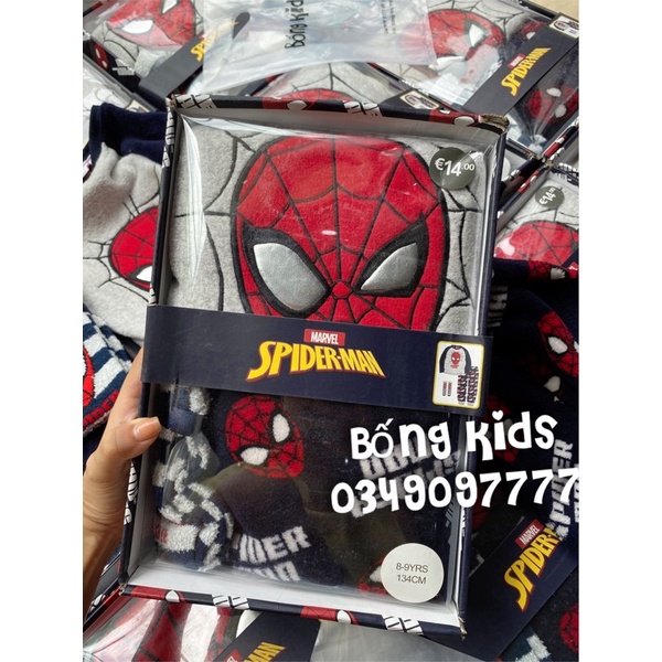 Bộ Nỉ Bông Bé Trai Siêu Nhân Nhện Kèm Tất PR