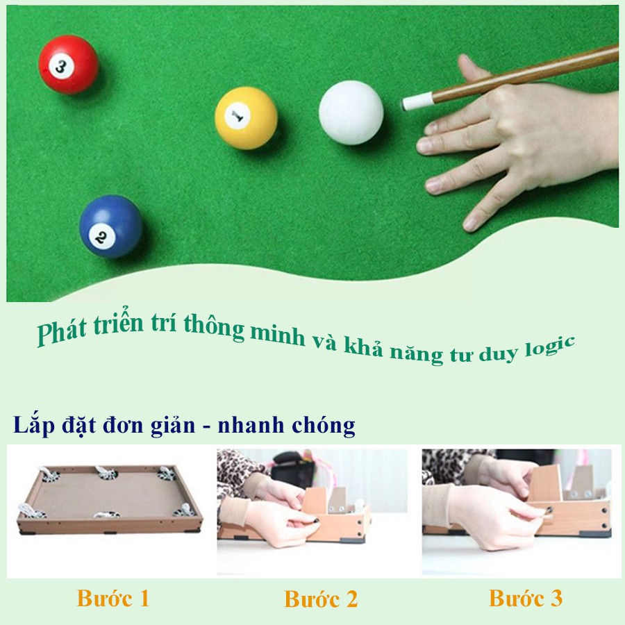 [Cỡ Lớn 69 * 37  cm] Bàn Bi A Mini Trẻ Em - Bàn Bida Trẻ Em - Thiết Kế Ấn Tượng, Chất Liệu Gỗ An Toàn.