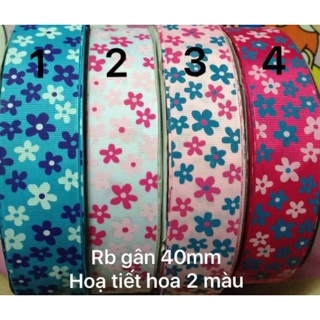 Sale Ruybang gân 4cm hoa 2 màu
