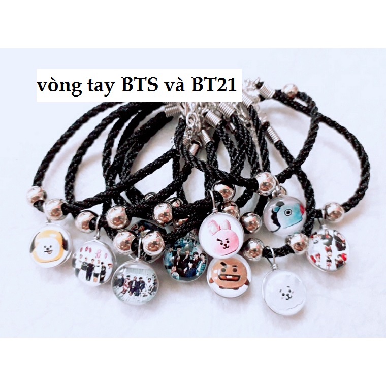 Set 10 vòng tay hình nhóm nhạc BTS và BT21