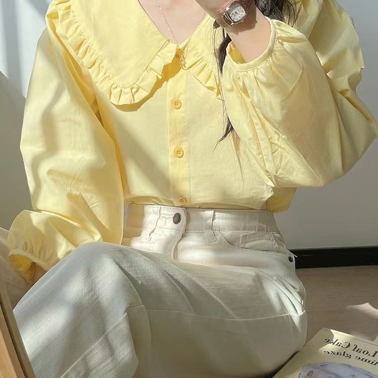 Hàng Mới Về Áo Sơ Mi Dài Tay Dáng Rộng Phong Cách Hàn Quốc Baju Wanita Lengan Panjang Hàng Mới Dành Cho Bạn Nữ