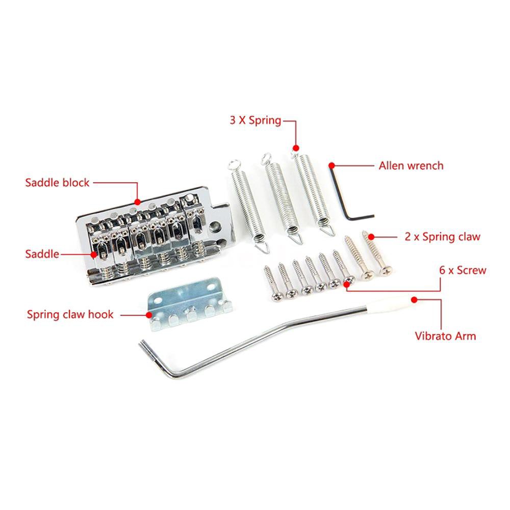 EIFE Tremolo Bridge Set Replacement Part for Strat ST Style Electric Guitar