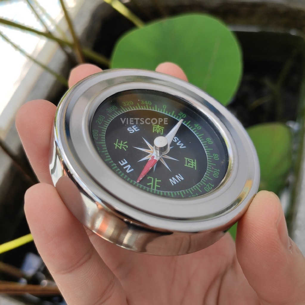 La bàn thân inox lớn 6cm xác định hướng xây dựng, phong thủy
