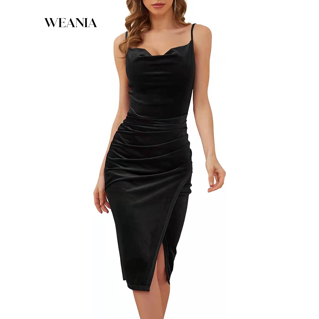 Đầm Body Nhung Thiết Kế Xẻ Quyến Rũ