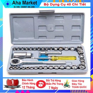 Bộ khẩu thông minh mở siết ốc và bugi 40 chi tiết
