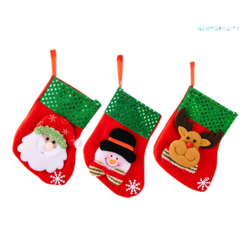 Vớ Họa Tiết Giáng Sinh Đính Kim Sa Lấp Lánh Dễ Thương