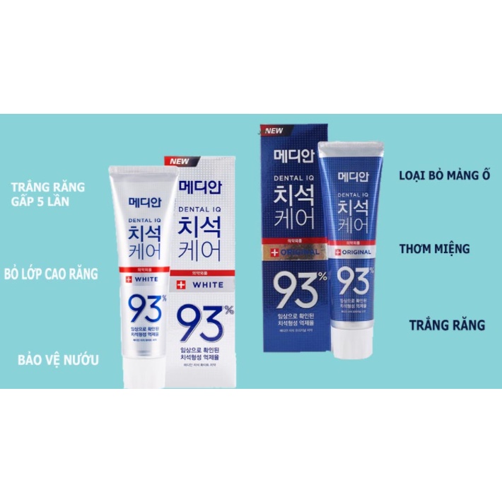 Kem Đánh Răng Median Dental IQ 93% Toothpaste 120g Giúp Trắng Răng