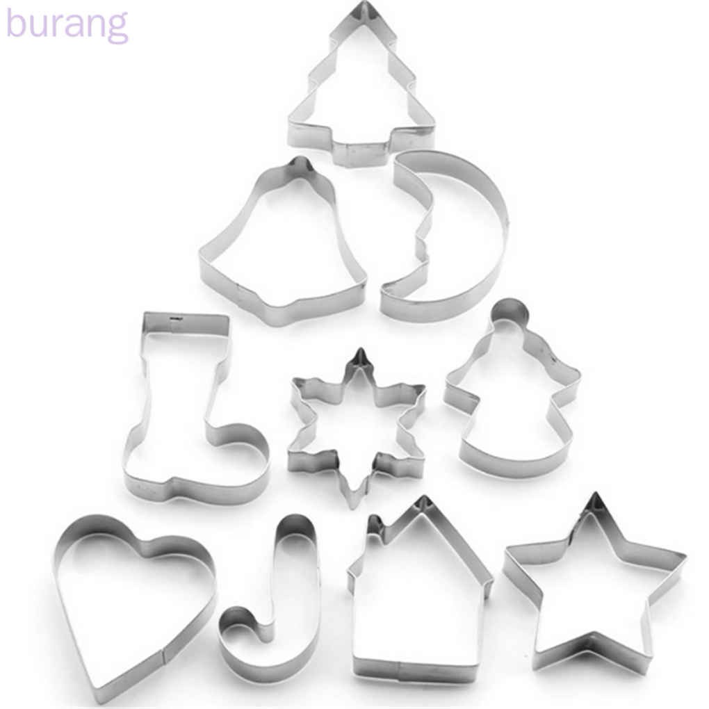 Set 10 khuôn cắt bánh làm từ thép không gỉ chủ đề giáng sinh dễ thương