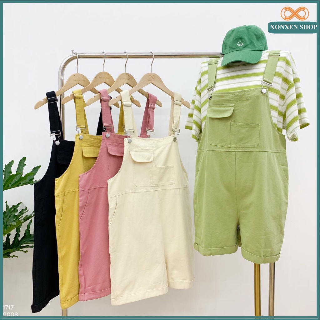 Yếm Nữ Yếm Quần Ngắn Kaki Túi Nắp Ngực XONXEN SHOP HUẾ Freesize Mã 1717