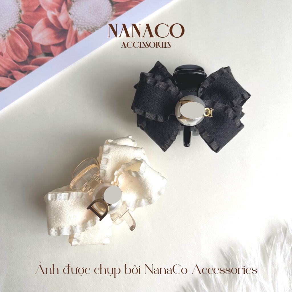 Kẹp tóc càng cua nơ 3 răng Hàn Quốc, nơ kẹp tóc tiểu thư hot trend thời trang NanaCo