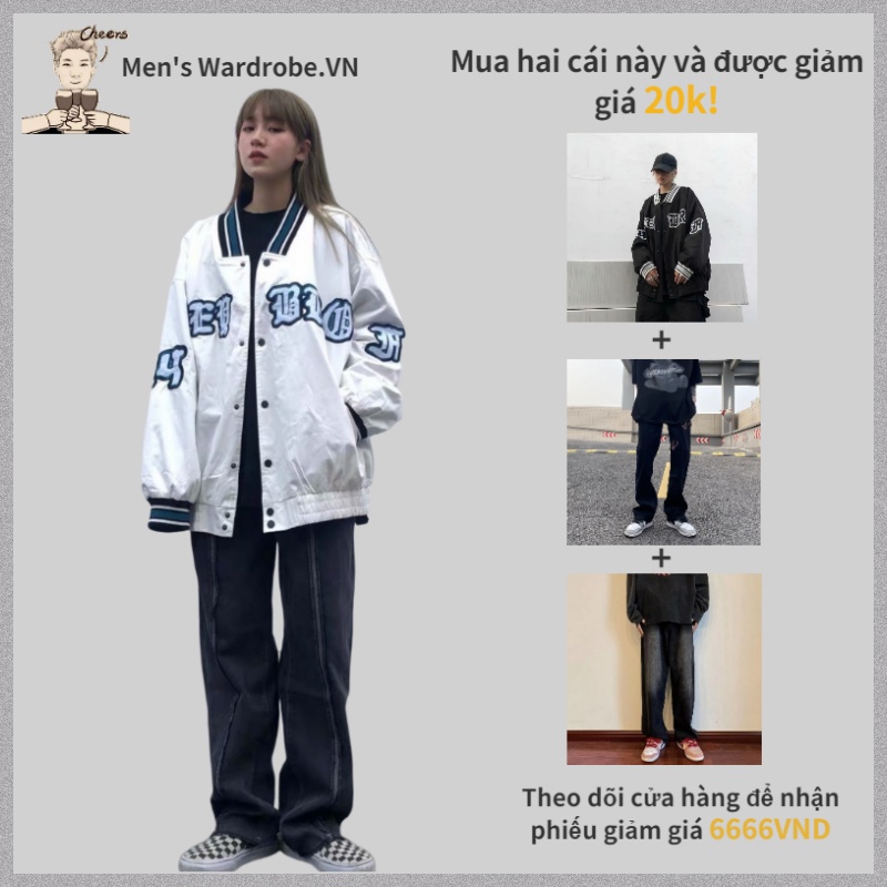 Hàn Quốc Áo khoác bóng chày thời trang cho nam nữ áo khoác đồng phục quá khổ Bình