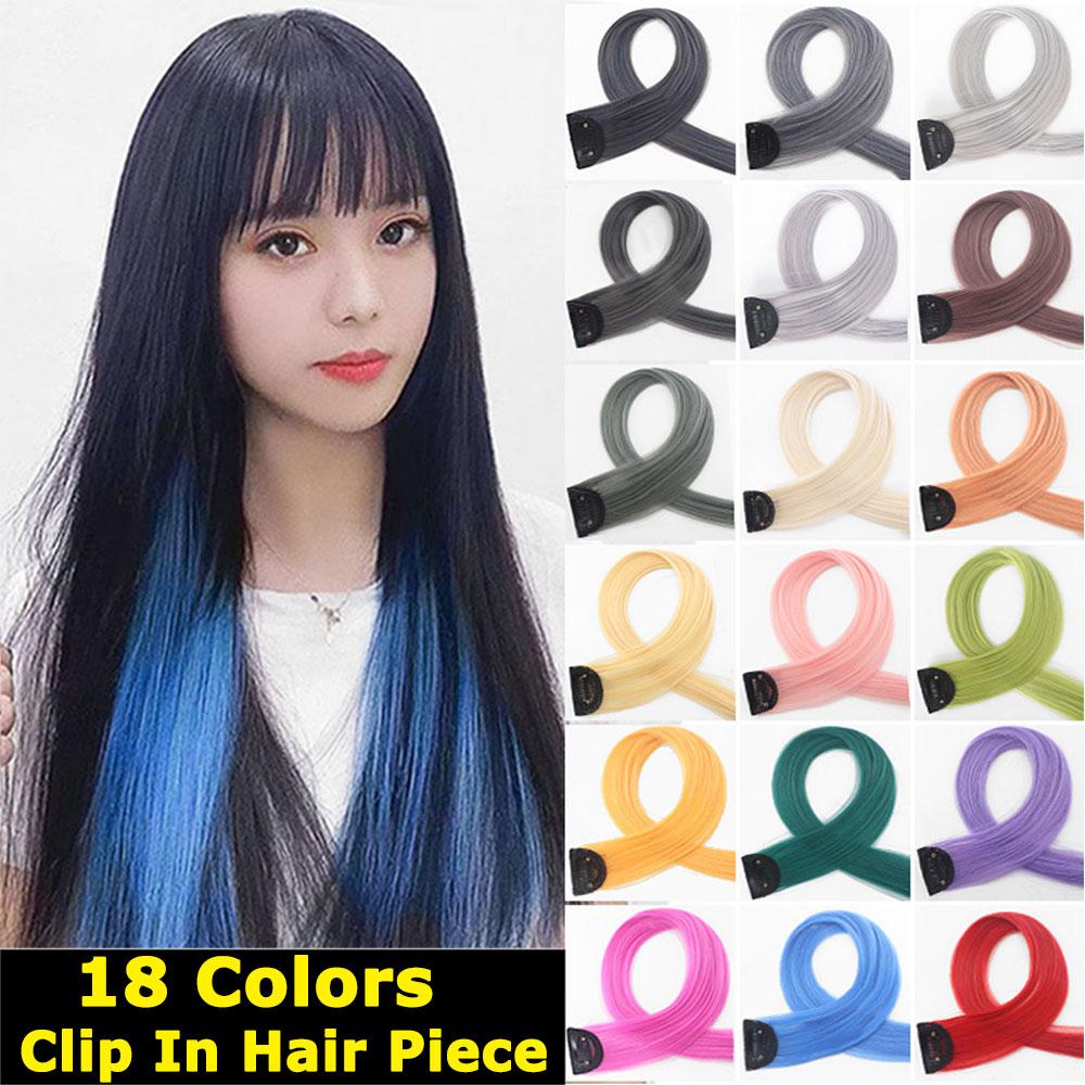 USNOW Tóc Giả Thẳng Dài Màu Sắc Cầu Vồng Sành Điệu Cho Nữ