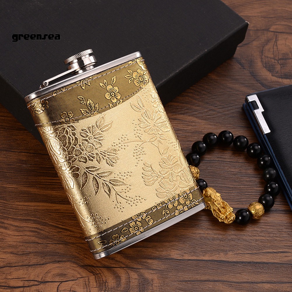 Bộ Bình Đựng Rượu Whiskey 8Oz Thiết Kế Nhỏ Gọn Kèm Phễu Tiện Dụng