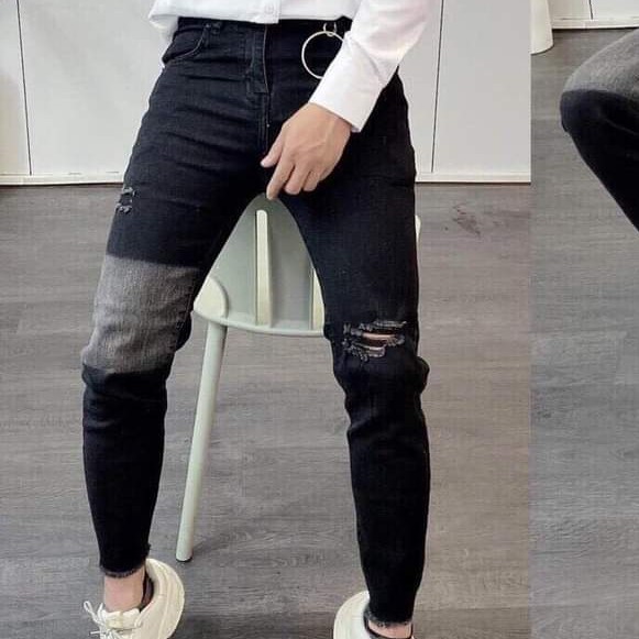 Quần Jean Nam Chất Bò DR 1110 RT Phối Rách Cá Tính Trẻ Trung DRMT