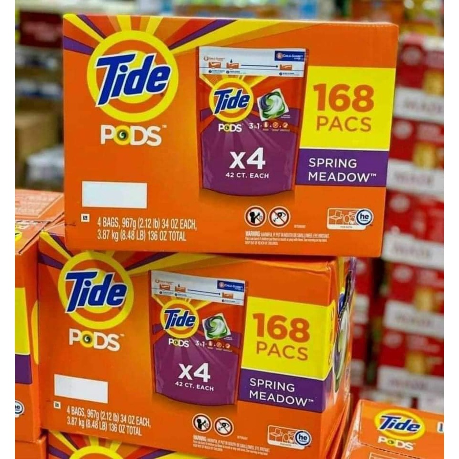 Viên Giặt Tide Pods 3in1 42 viên 1.04kg ( mẫu mới) - Vừa sạch - vừa thơm - vừa tiết kiệm - dễ bảo quản.