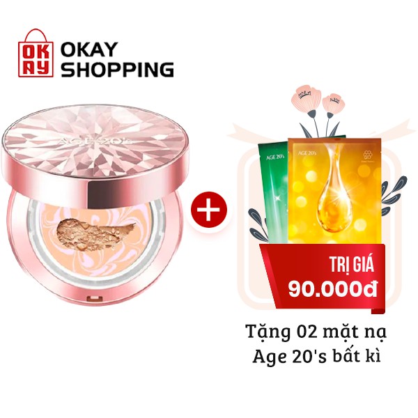 Phấn nền lạnh AGE 20's Essence Cover Pact Original Diamond Edition màu hồng tone 23