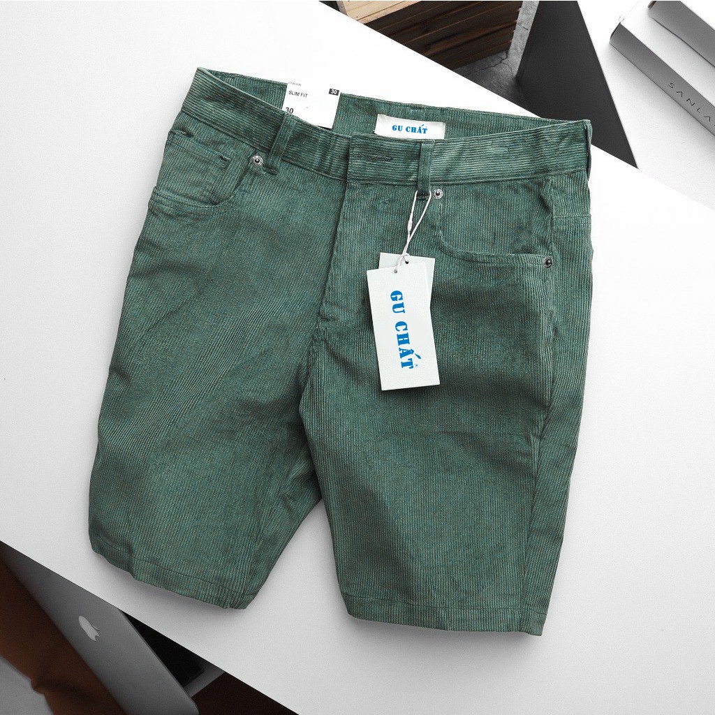 Quần Short Nam GU CHẤT Chất Nhung Tăm Dáng Short Ngắn Hàn Quốc Trẻ Trung, Cá Tính GUQ06