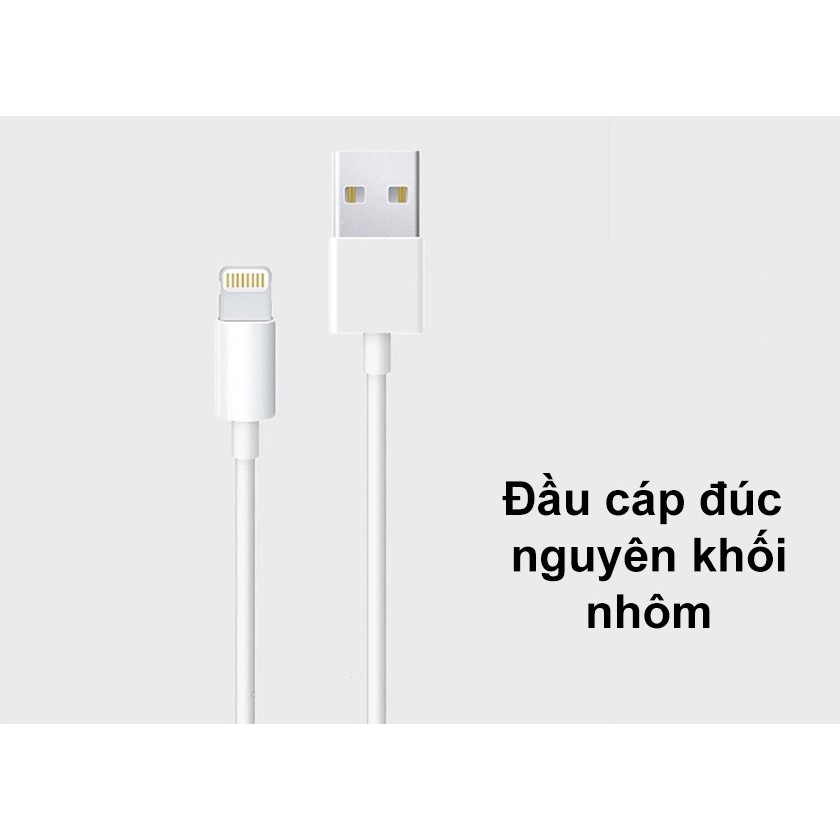 Cáp sạc lightning sạc nhanh, ổn định, không nóng máy, dây tròn, độ dài 1m, bảo hành 12 tháng