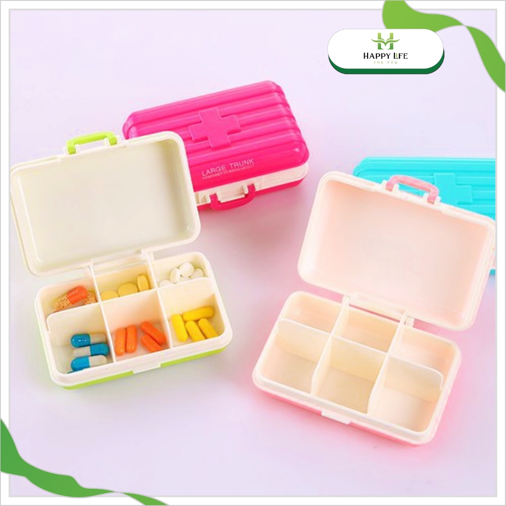 Hộp chia thuốc, hộp đựng thuốc mini cá nhân hình vali du lịch - Happy Life 4U