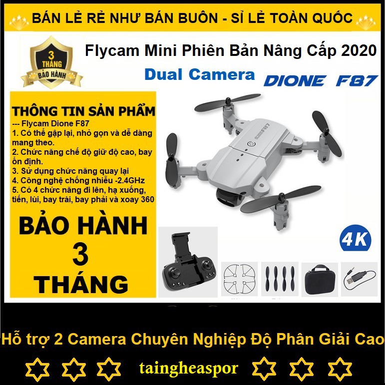 Flycam mini, Flycam giá rẻ F87, Máy Bay Không Người Lái Quay Phim, Flycam , Chụp Ảnh, Chống Rung Quang Học