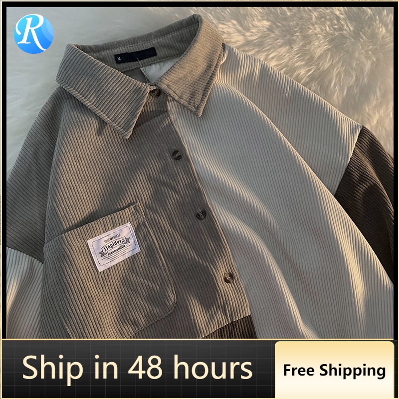 Áo Khoác Cổ Polo Màu Sắc Tương Phản Phong Cách Hong Kong Thời Trang Xuân Thu Cho Cặp Đôi