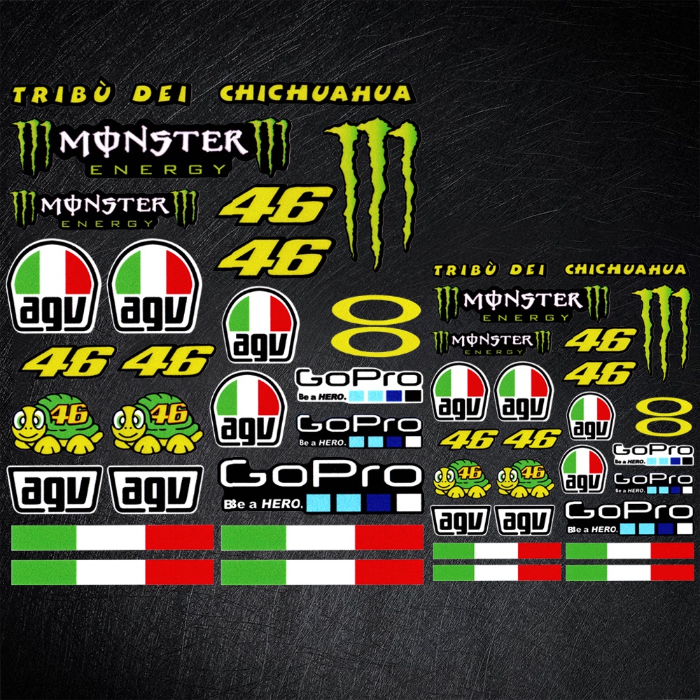 Sticker Phản Quang Dán Trang Trí Mũ Bảo Hiểm Xe Mô Tô 46 Yamaha 46