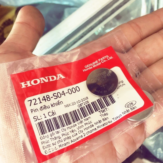 Pin smartkey ô tô xe máy CR2032 H CR2032H chính hãng Honda, Sx bởi Maxell.