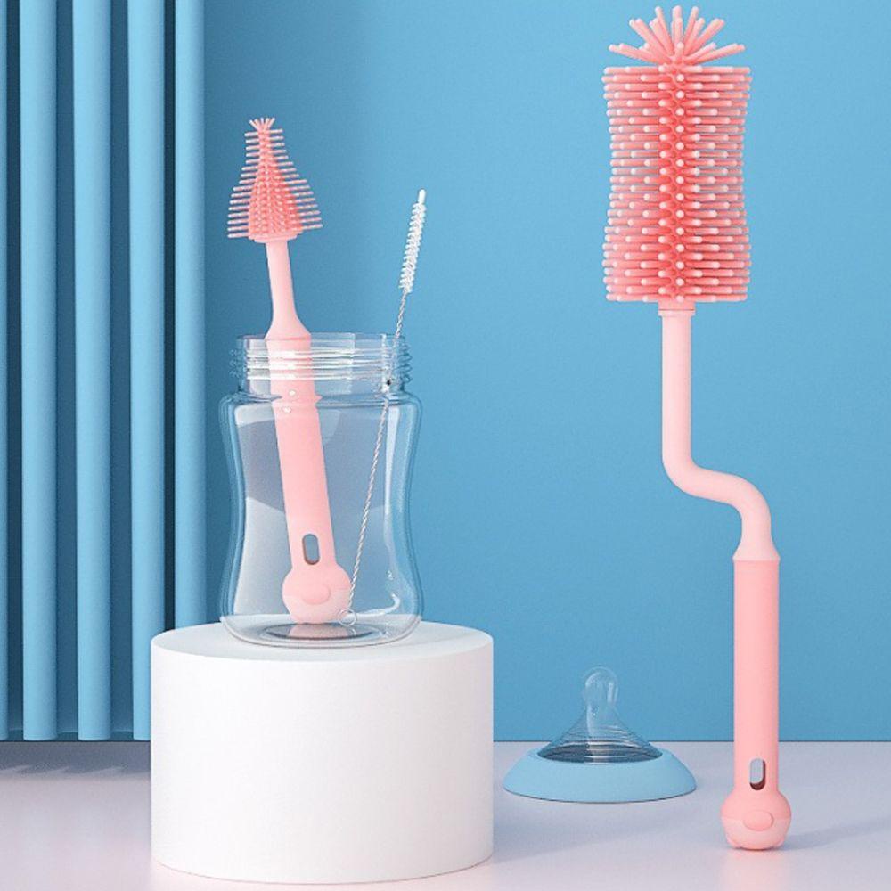 Set 3 Cọ Rửa Bình Sữa Núm Vú Giả 360 Độ