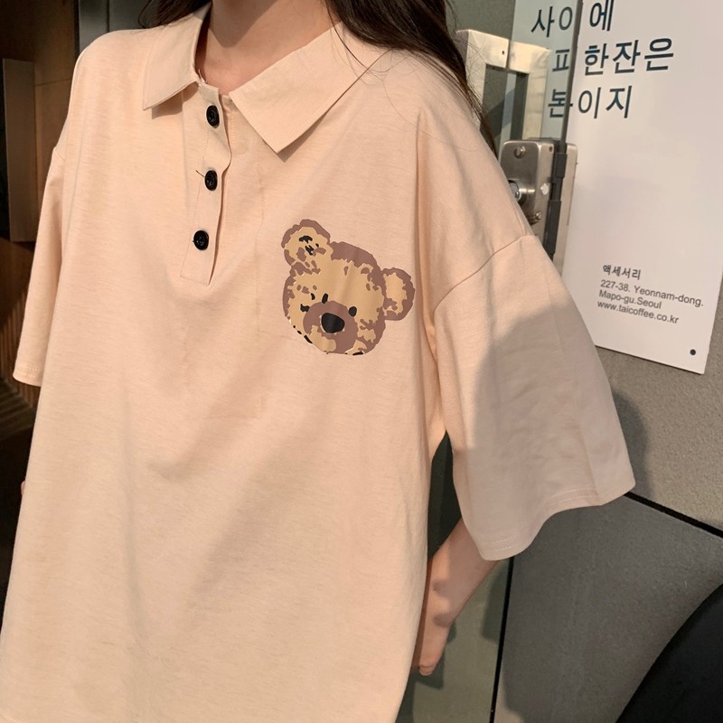 Áo Polo dáng rộng dưới 75kg tabi store - Gấu PL208 - PL207 | BigBuy360 - bigbuy360.vn