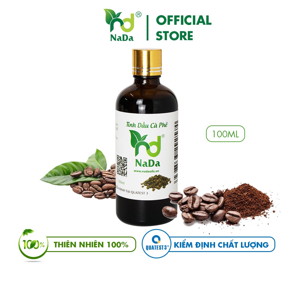 Tinh dầu cà phê Nada Oils nguyên chất từ thiên nhiên, kiểm định Quatest 3, khử mùi hôi, xông thơm phòng, xông xe hơi