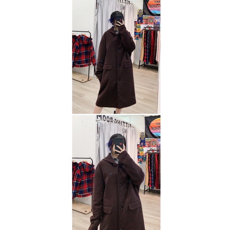 Áo khoác hoodie chất nỉ siêu ấm - SOFT LONGLINE HOODIE COAT | BigBuy360 - bigbuy360.vn