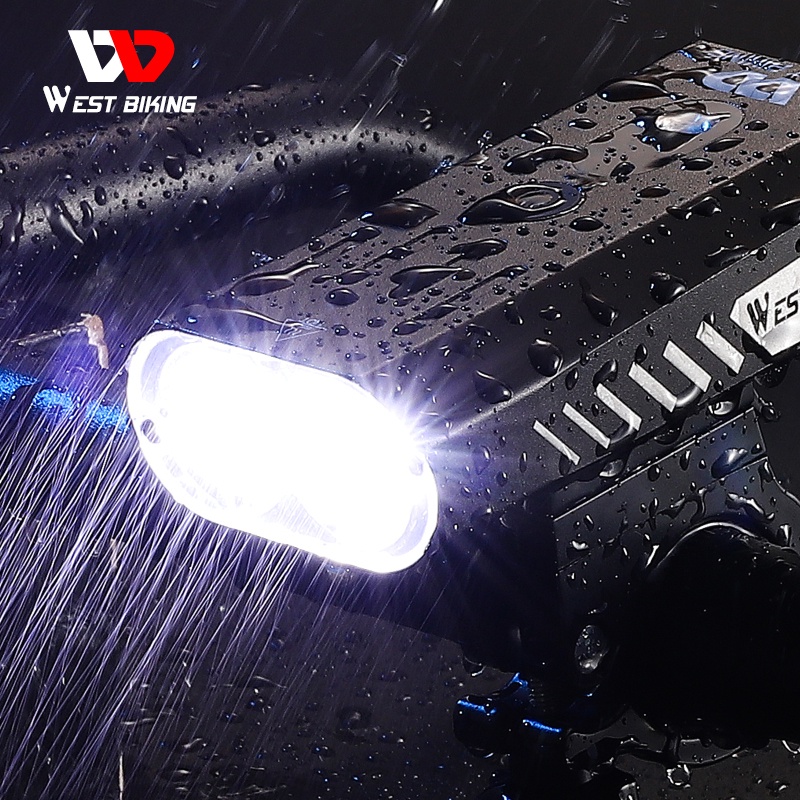 Đèn pin West Biking với 1200 lumens 4000mah chống thấm nước ipx6 sạc qua USB gắn xe đạp đa năng