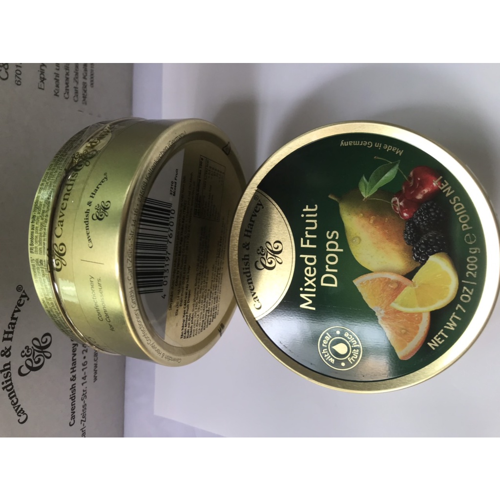 Kẹo Hộp Thiếc Đức Cavendish Harvey Hương Trái Cây Hỗn Hợp  Mixed Fruit