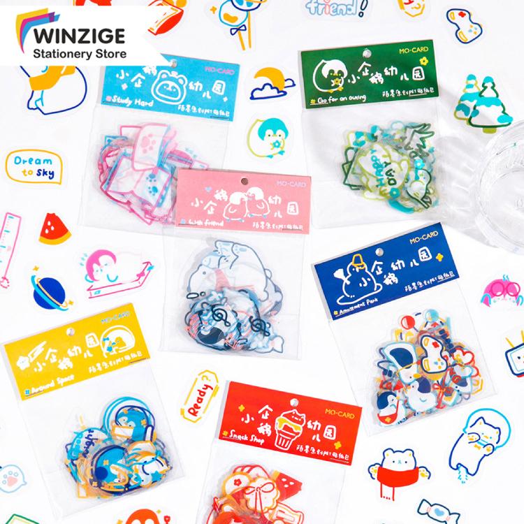 Winzige 40 Sticker Trang Trí Hình Các Hành Tinh Và Chim Cánh Cụt