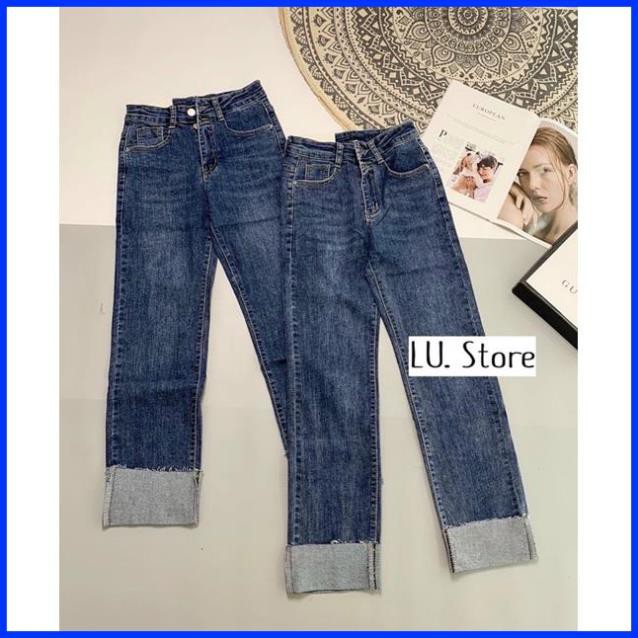Quần Jeans Ống Đứng , Gập Gấu Co Dãn Hàng Quảng Châu Ulzzang 2021 [ẢNH THẬT]
