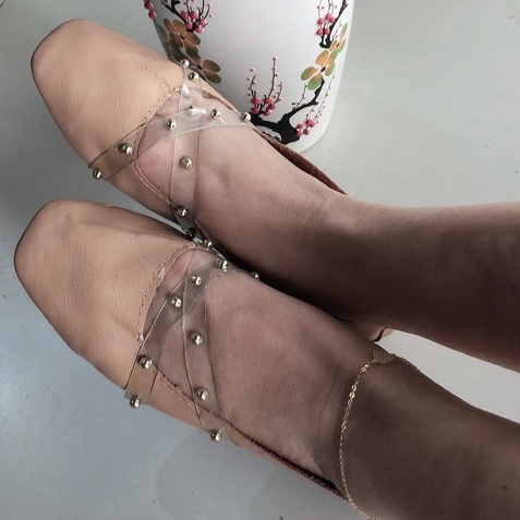 Giày búp bê đính cườm style sang trọng